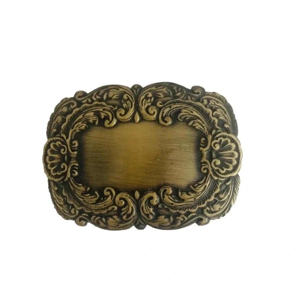 Vintage Brass Antique Style Belt Buckle 2”x3”